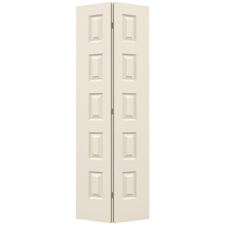 CODEL DOORS 36" x 80" Primed 5-Panel Rockport Molded Hollow Core Bifold Door and Hardware 3068MHCROCBF